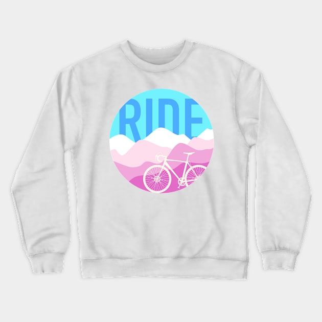 Ride - Cyclocross Bicycle Retro Colors Crewneck Sweatshirt by TheWanderingFools